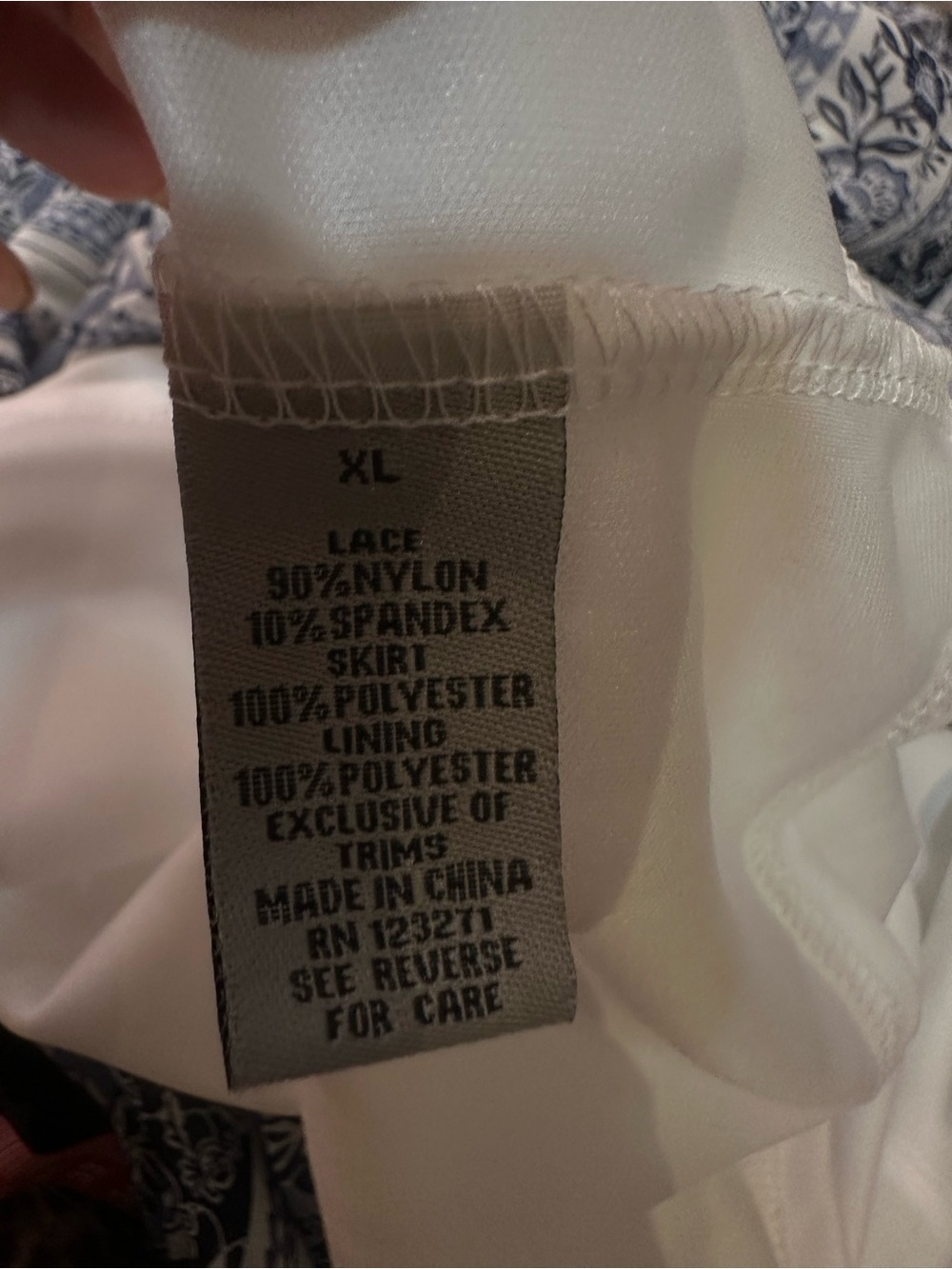 J for Justify Cream Crochet Bodice Blue Striped Maxi Dress - Picture 8 of 9